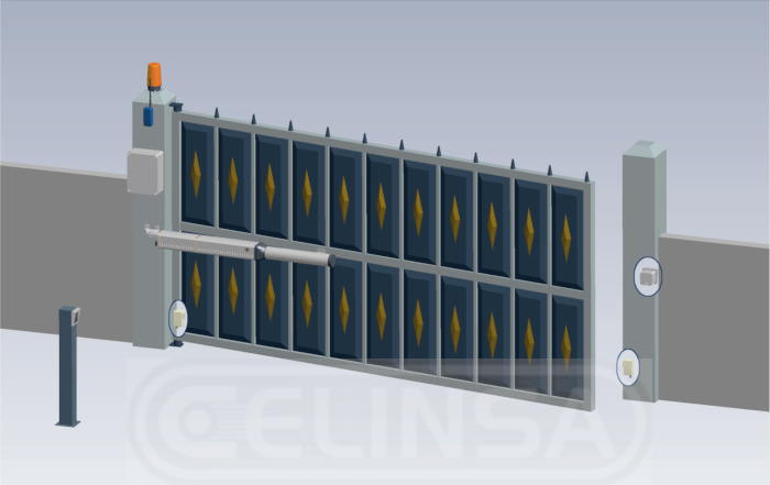 Motor para puertas batientes serie Hércules de celinsa ejemplo de instalacion