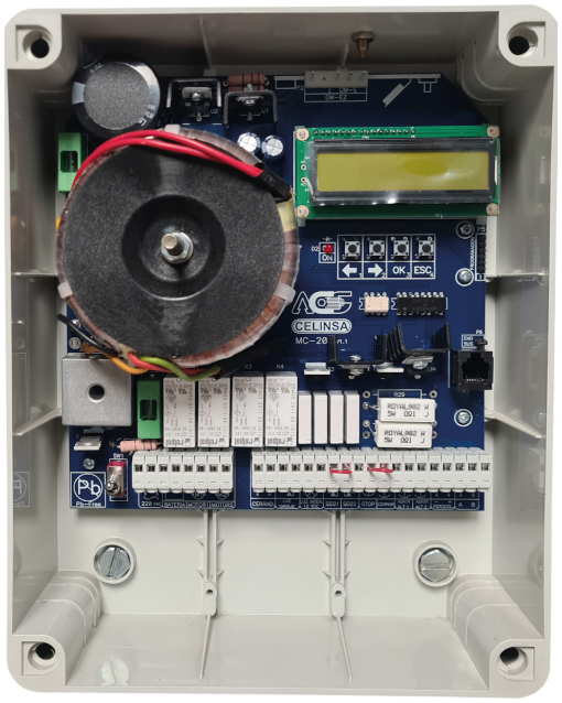 cuadro de control celinsa para uno dos motores 12v-24vDC_MC-200